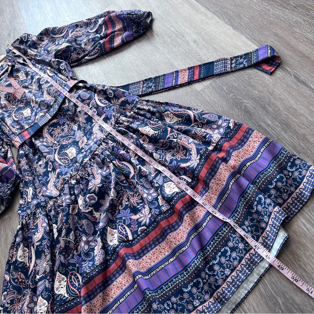 Anthropologie current air boho‎ paisley balloon sleeve midi dress - Picture 4 of 8